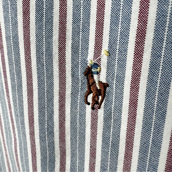 Ralph Lauren - Men’s Striped Custom Fit Buttoned Down Shirt - Sz. Lg - Picture 6 of 6